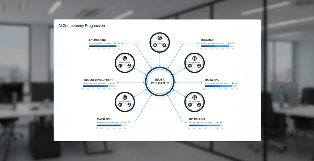 Structured AI training session for a UK business team with laptops and workshop materials
