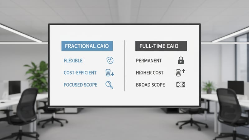Comparison of fractional versus full-time Chief AI Officer engagement models for UK businesses
